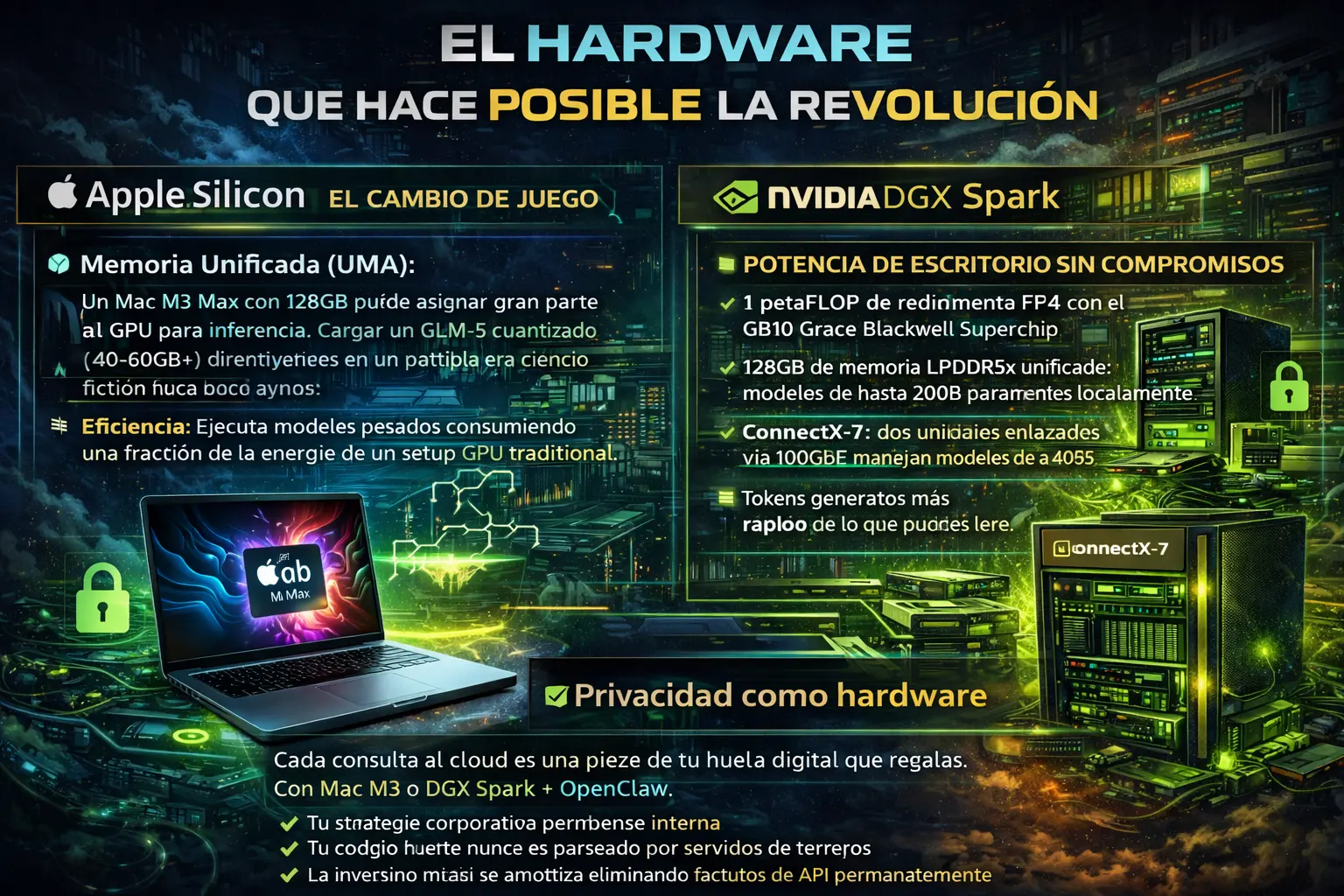 Mac M3 y DGX Spark como fortalezas de privacidad IA